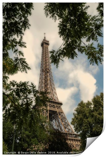 Eiffel tower in Paris Print by Sergio Delle Vedove