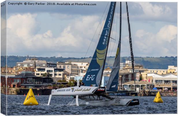 Extreme Sailing - Cardiff Bay Canvas Print by Gary Parker