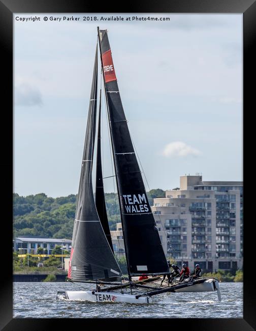 Extreme Sailing Series - Cardiff Bay - Team Wales Framed Print by Gary Parker