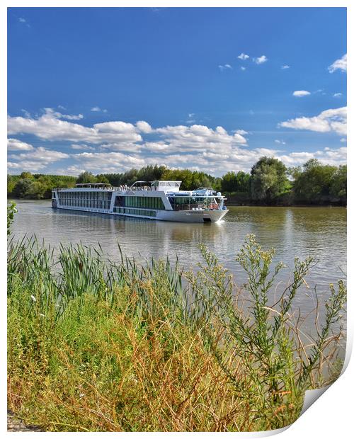 A river cruise boat in France Print by Scott Anderson