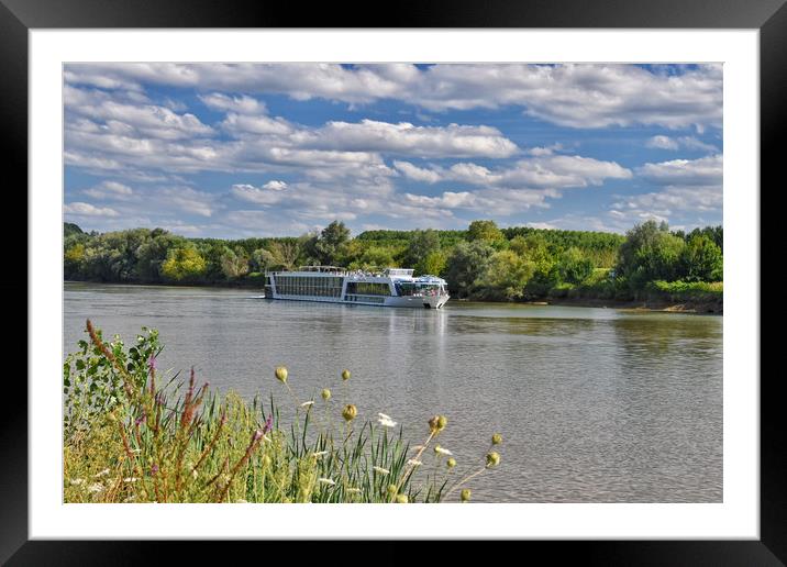 A river cruise boat in France Framed Mounted Print by Scott Anderson