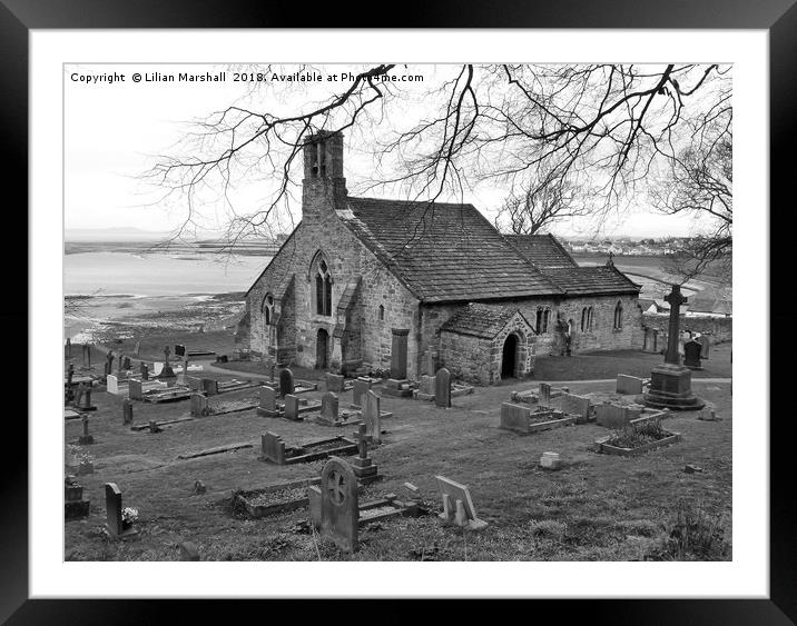 St Peters Church Heysham. Framed Mounted Print by Lilian Marshall