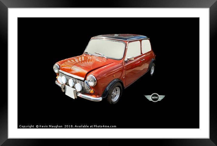 Vintage Red Austin Mini 1987 Framed Mounted Print by Kevin Maughan