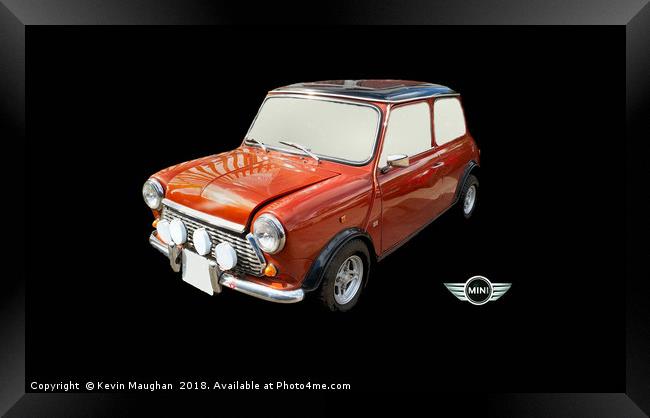 Vintage Red Austin Mini 1987 Framed Print by Kevin Maughan