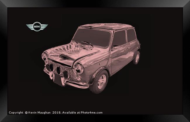Austin Mini 1987 Chrome Effect Framed Print by Kevin Maughan