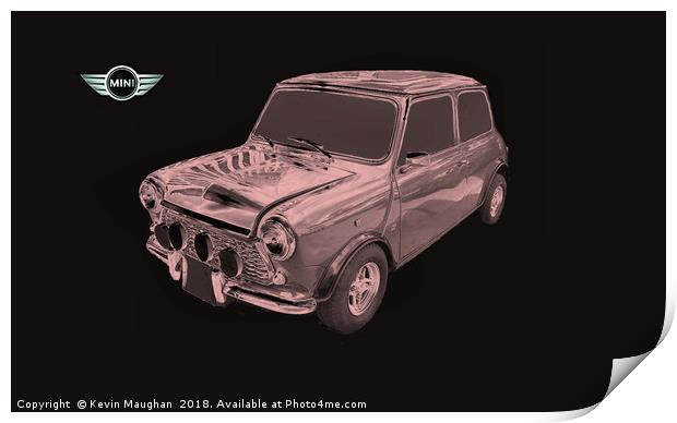 Austin Mini 1987 Chrome Effect Print by Kevin Maughan