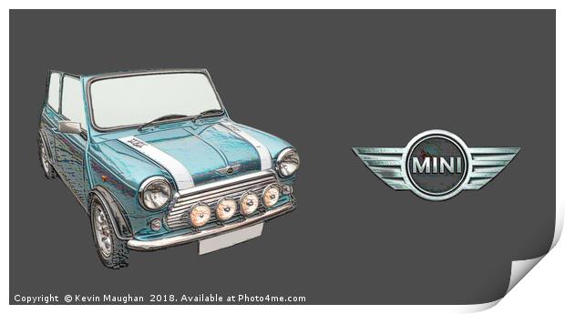 Rover Mini 1998 Print by Kevin Maughan