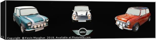 Three Classic Mini's Panoramic   Canvas Print by Kevin Maughan
