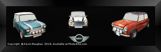 Three Classic Mini's Panoramic   Framed Print by Kevin Maughan