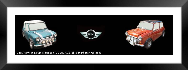 Classic Mini's Panoramic  Framed Mounted Print by Kevin Maughan