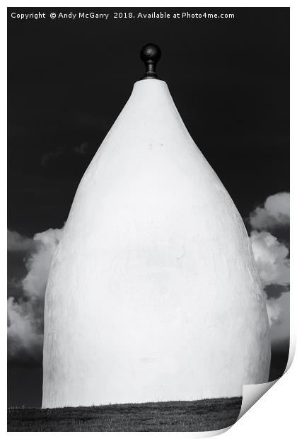 White Nancy in Black and White Print by Andy McGarry