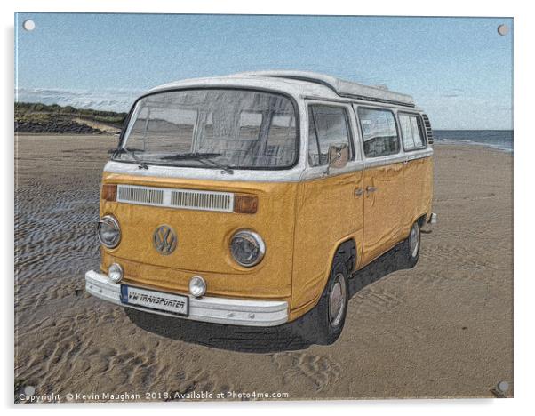 VW Transporter 1979 Sketch Acrylic by Kevin Maughan