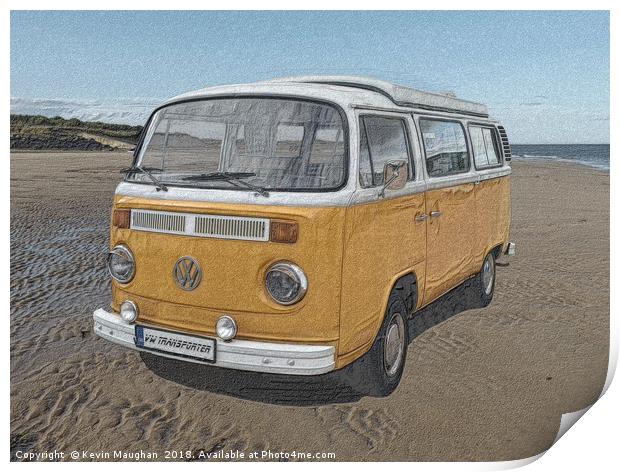 VW Transporter 1979 Sketch Print by Kevin Maughan
