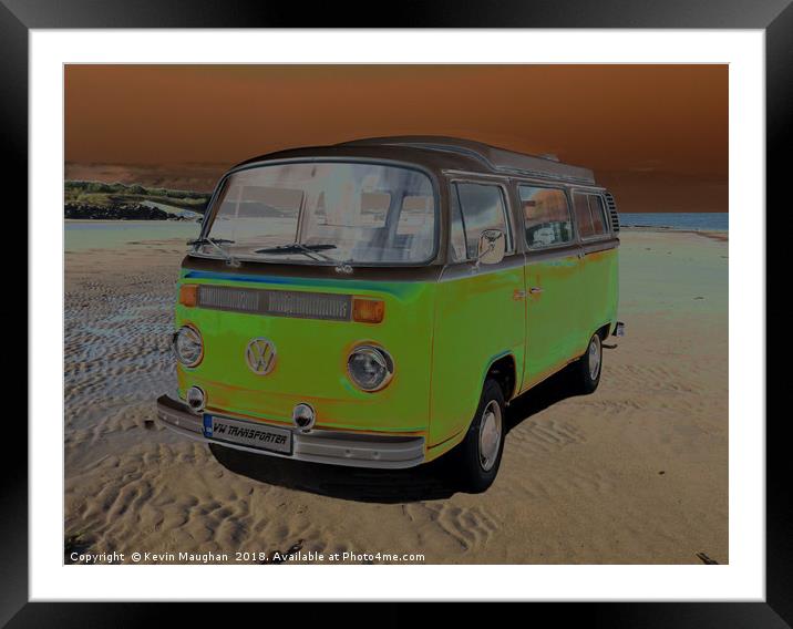 VW Transporter 1979 Solirised Version Framed Mounted Print by Kevin Maughan