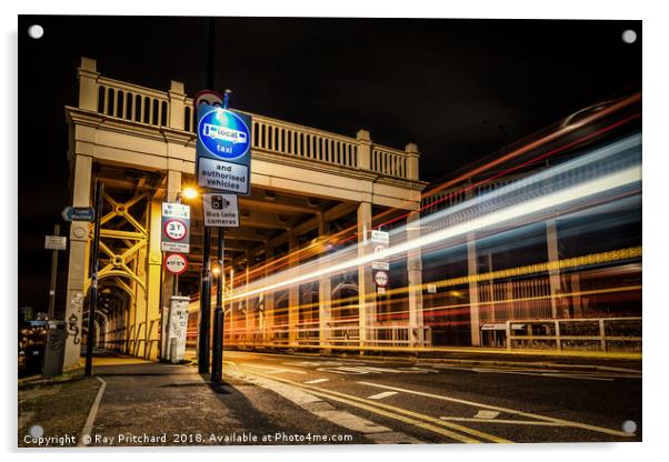 Entrance to High Level Bridge Acrylic by Ray Pritchard