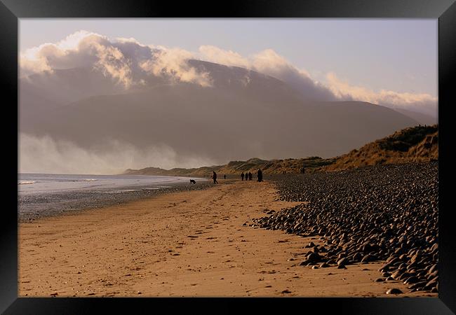 Mourne Mountains from Murlough Beach Framed Print by pauline morris