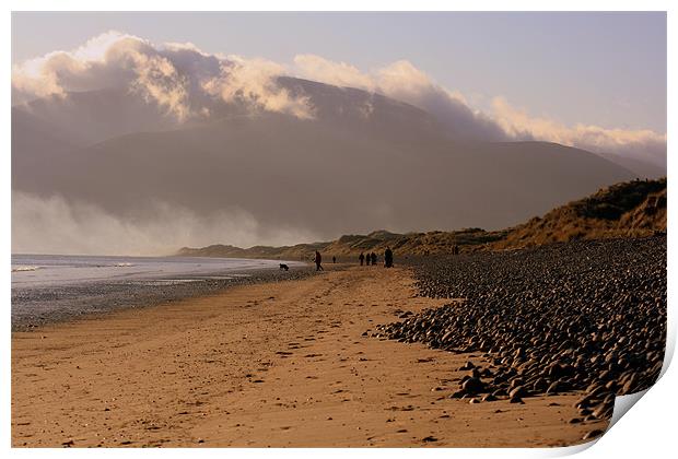Mourne Mountains from Murlough Beach Print by pauline morris