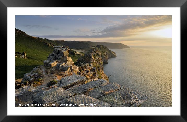 Valley of the Rocks Sunset, Lynton. Framed Mounted Print by Philip Veale