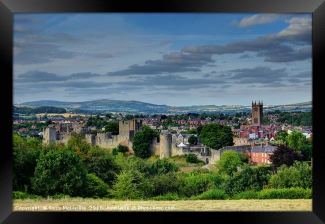 Majestic view of Ludlows medieval town Framed Print by Ross McNeillie