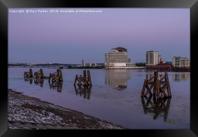 Cardiff Bay, Wales, at sunrise Framed Print by Gary Parker