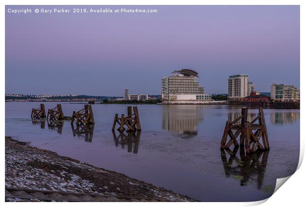 Cardiff Bay, Wales, at sunrise Print by Gary Parker