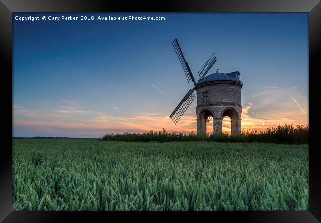 Chesterton Windmill at sunset Framed Print by Gary Parker