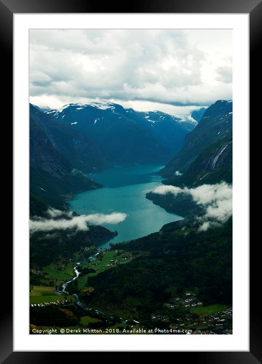 Loen and Lake Lovatnet, Norway Framed Mounted Print by Derek Whitton