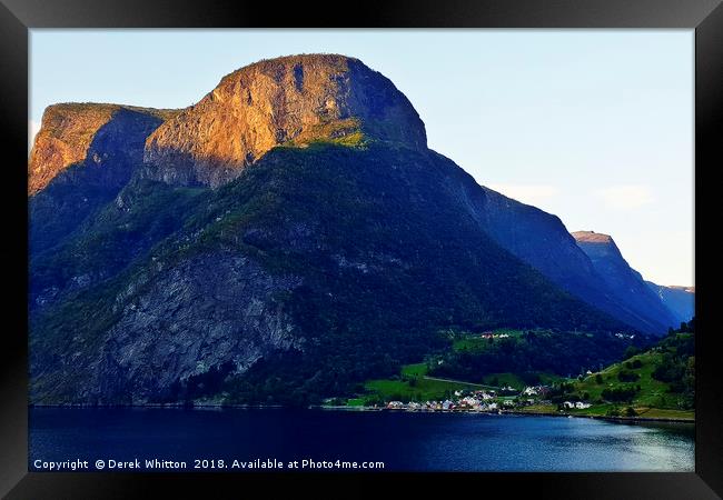 Morning Light Undredal, Aurlandsfjorden, Norway Framed Print by Derek Whitton