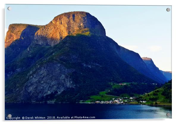 Morning Light Undredal, Aurlandsfjorden, Norway Acrylic by Derek Whitton