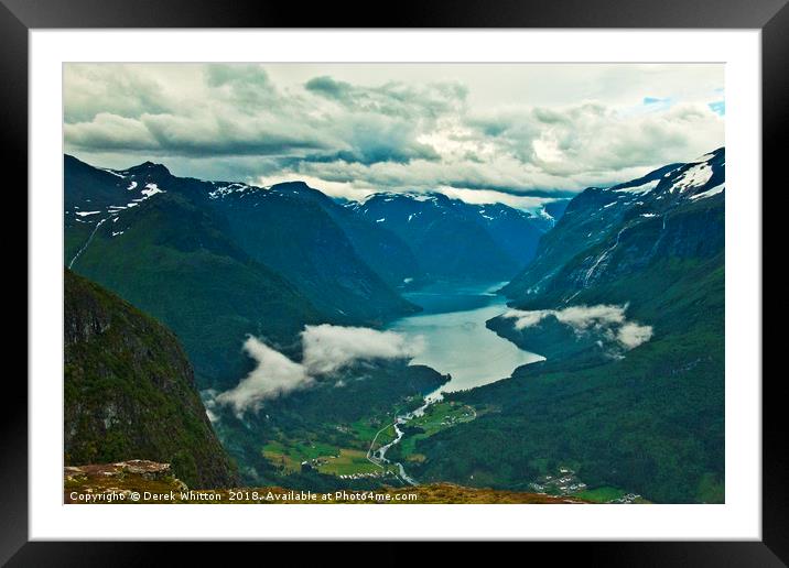 Loen and Lake Lovatnet, Norway 2 Framed Mounted Print by Derek Whitton
