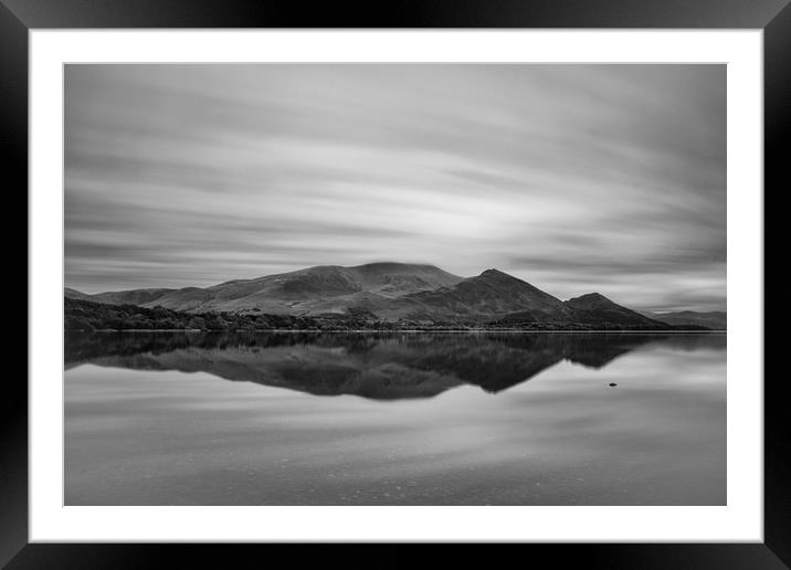 Black and White Skiddaw Framed Mounted Print by Roger Green