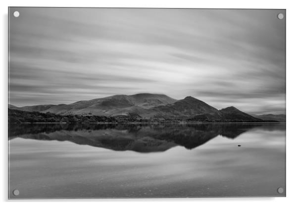 Black and White Skiddaw Acrylic by Roger Green