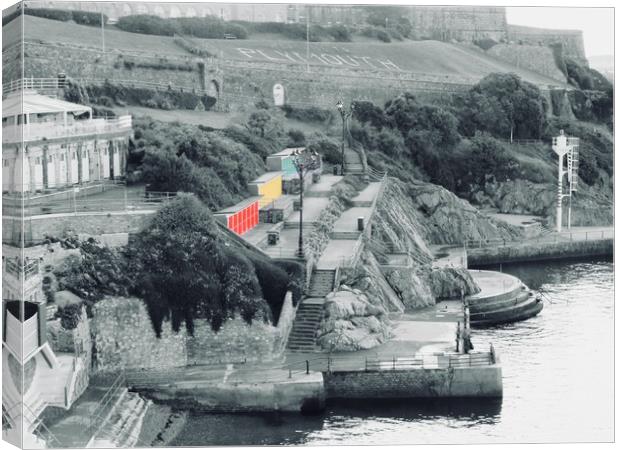 Rainbow Haven on Plymouth Hoe Canvas Print by Beryl Curran