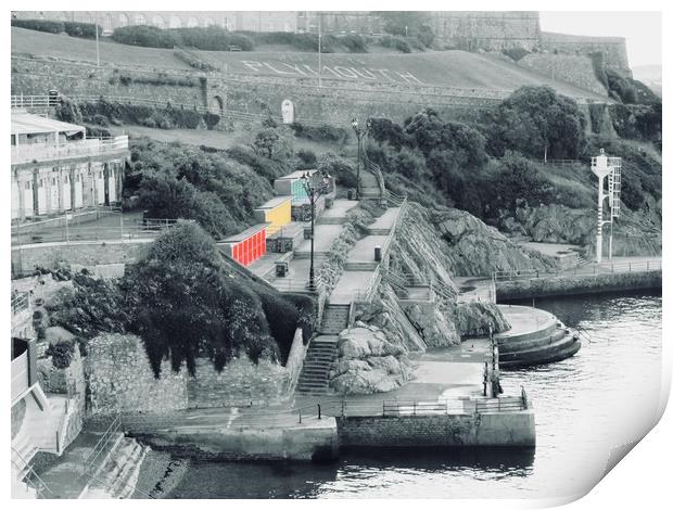 Rainbow Haven on Plymouth Hoe Print by Beryl Curran