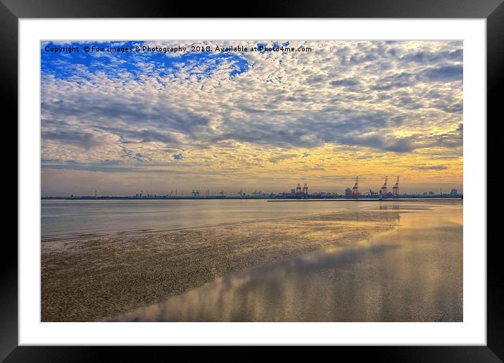 New brighton view of liverpool docks Framed Mounted Print by Derrick Fox Lomax