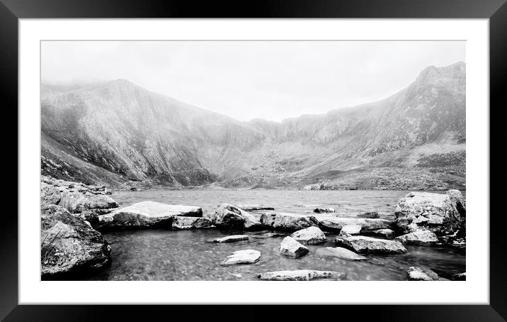 Welsh Misty Mountains Snowdonia Wales Framed Mounted Print by John Williams