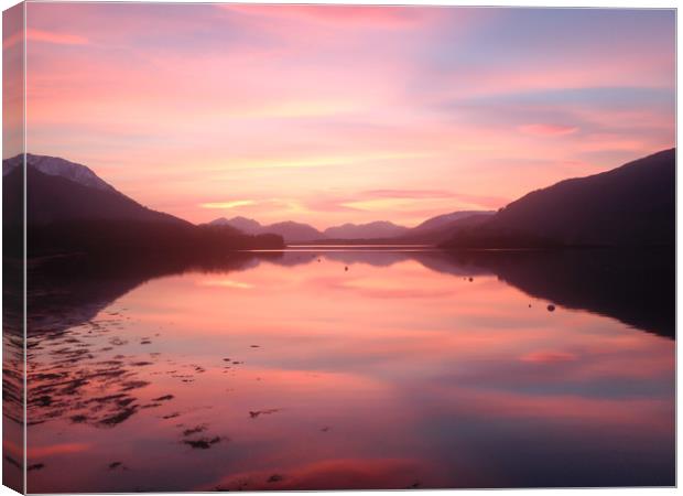 Breathtaking Loch Leven Sunset Canvas Print by Mark Greenwood