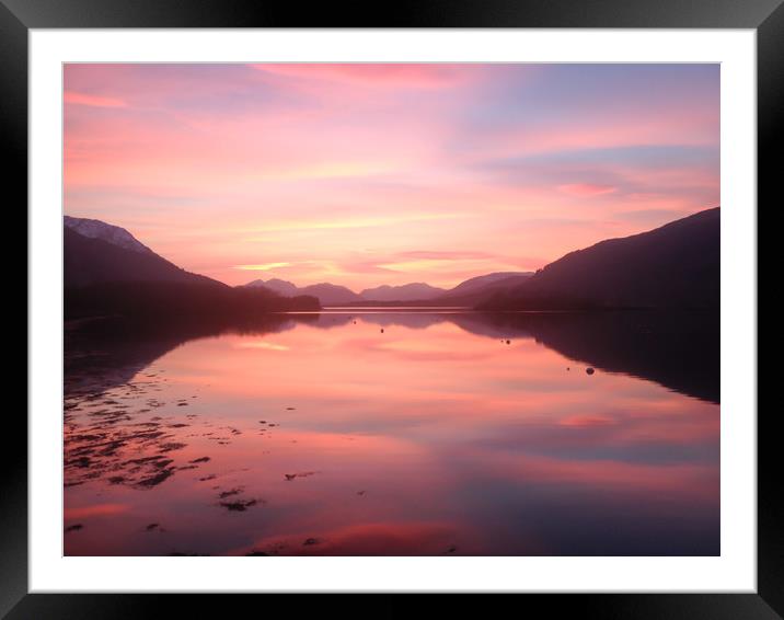 Breathtaking Loch Leven Sunset Framed Mounted Print by Mark Greenwood