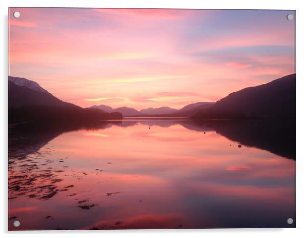 Breathtaking Loch Leven Sunset Acrylic by Mark Greenwood