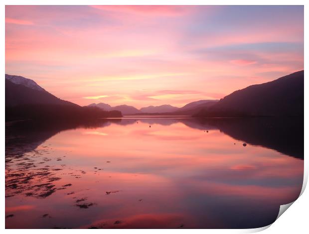 Breathtaking Loch Leven Sunset Print by Mark Greenwood