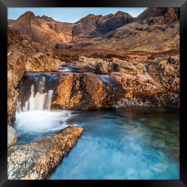 The Fairy Pools on Skye at Golden Hour Framed Print by George Robertson