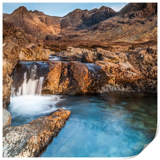 The Fairy Pools on Skye at Golden Hour Print by George Robertson