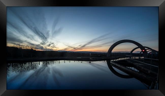 Sunset at Falkirk Wheel Framed Print by Garry Quinn