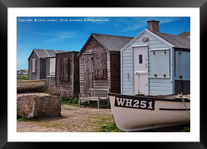 Isle of Portland, Fishermen's Huts Framed Mounted Print by Chris Langley