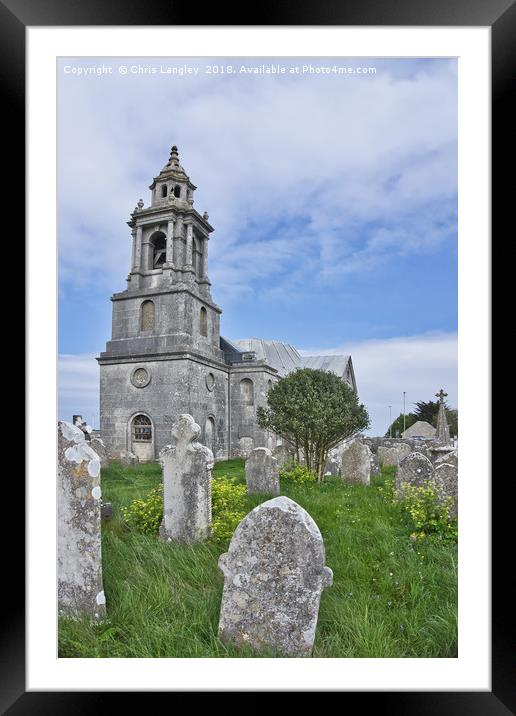 Abandoned Church of St George, Portland, Dorset Framed Mounted Print by Chris Langley
