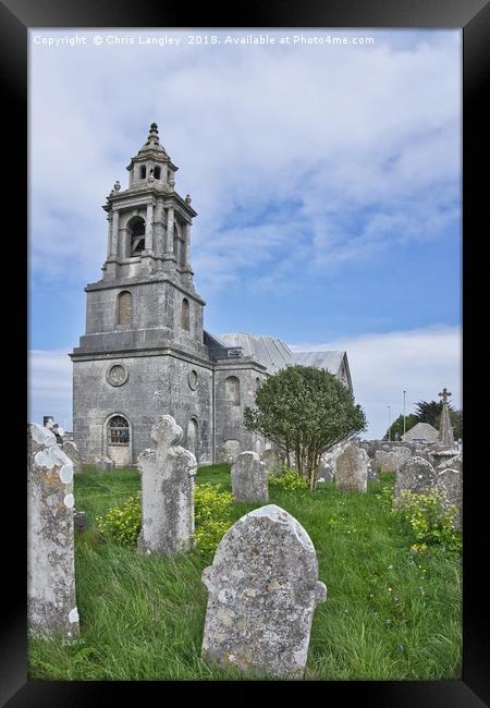 Abandoned Church of St George, Portland, Dorset Framed Print by Chris Langley