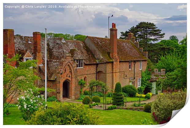 ALMSHOUSES AT EWELME, OXFORDSHIRE Print by Chris Langley