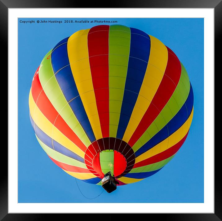 Serene Striped Balloon Soaring Framed Mounted Print by John Hastings