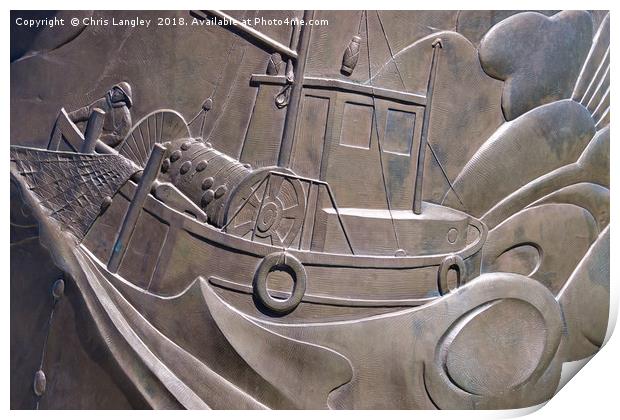 Fisherman's Memorial, Steveston, British Columbia Print by Chris Langley