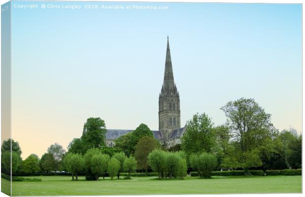 Salisbury Cathedral Close Canvas Print by Chris Langley